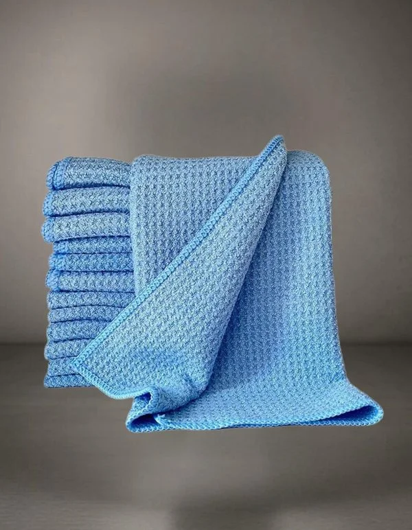 Blauwe Glasdoek met wafelstructuur - Afbeelding 2